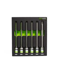 GETBHBM6LS image(0) - Grip Edge Tools 6-PC RPT 3/8 Inch Drive Long Metric Ball Hex Driver Set