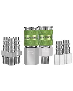 LEGA53457FZ image(1) - Legacy Manufacturing Flexzilla Pro High Flow Coupler and Plug Kit, 7-Piece, 1/4" Body, 1/4" NPT