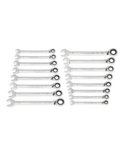 GearWrench 16 Piece 90-Tooth 12 Point Metric Reversible Ratcheting Wrench Set