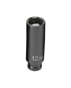 GRE912MDG image(0) - Grey Pneumatic 1/4" Drive x 12mm Magnetic Deep Socket