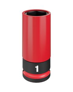 MLW49-66-7814 image(1) - Milwaukee Tool SHOCKWAVE Impact Duty 1/2 Drive 1" SAE Lug Nut Wheel Socket