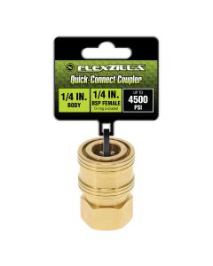 LEGPW3515 image(1) - Flexzilla Quick-Connect Coupler, 1/4" Body x 1/4" BSP Female, Brass