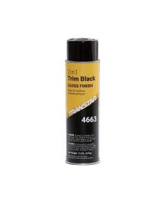 Transtar Autobody Products 4663 2 in 1 Trim, 20 oz Aerosol Can, Gloss Black, 5 to 10 min Curing
