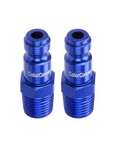 Legacy Manufacturing ColorConnex Plug, Type C, 1/4" Body, 1/4" MNPT, Blue, 2-Pack