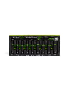 GETXAS9DS image(0) - Grip Edge Tools 9-PC 1/4" Drive SAE RPT Socket Extractor with FORS set (deep length)
