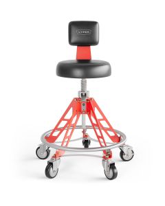 VYPESM-B-R-QH image(0) - Vyper Industrial 400 lb Capacity Elevated Steel Max Quick Height Shop Chair - Black/Red