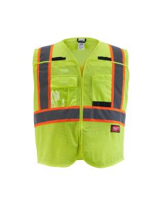 MLW48-73-5172 image(2) - Milwaukee Tool Class 2 Breakaway High Visibility Yellow Mesh Safety Vest - L/XL (CSA)