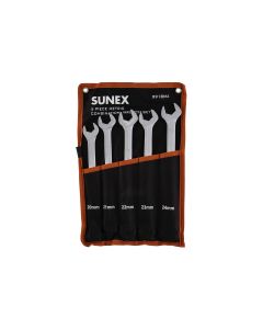 SUN9918MA image(2) - SUNEX 5 piece Metric Full Polished V-Groove Combination Wrench Set