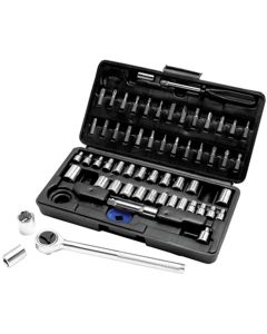WLMW1168 image(0) - Wilmar Corp. / Performance Tool 60 Piece 1/4" & 3/8" Drive Socket Set