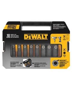 DWTDW22838 image(0) - DeWalt 10pc 3/8" Socket Set