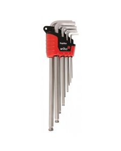 WIH66990 image(0) - Wiha Tools 9 Pc MagicRing Screw Holding Ball End Hex L-Key Set &hyphen; Metric