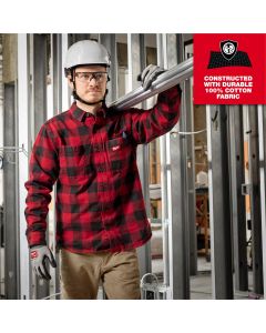MLWM551R-XL image(2) - Milwaukee Tool GRIDIRON Flannel Shirt - Red - XL