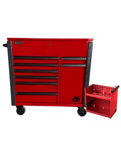 HOMRD06044080 image(1) - Homak Manufacturing 44in 8-Drawer Service Cart w/Power Tool Holder Drawer-Red