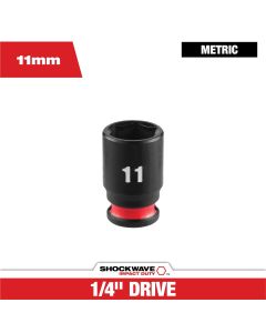 MLW49-66-6031 image(0) - Milwaukee Tool SHOCKWAVE&trade; Impact Duty 1/4" Drive 11MM Standard 6 Point Socket