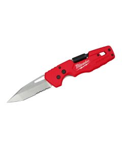 MLW48-22-1540 image(1) - Milwaukee Tool FASTBACK 5 in 1 Partially Serrated Tanto Blade Folding Pocket Knife with Reversible Phillips #2 and Slotted 1/4 Inch bit
