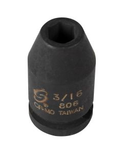 SUN806 image(0) - SUNEX SOC 3/16 1/4D IMP 6PT BLK