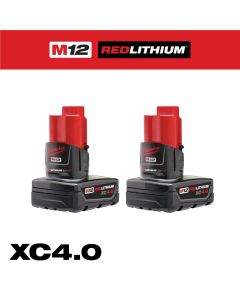 MLW48-11-2442 image(1) - Milwaukee Tool M12 REDLITHIUM XC4.0 Battery - Two Pack
