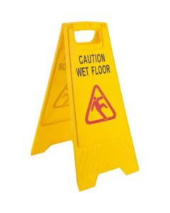 Msc Industrial Supply Caution - Wet Floor, 12" Wide x 24" High, Plastic Floor Sign