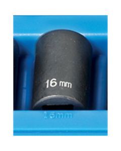 Grey Pneumatic SOC 16MM 1/2D IMP 12PT SHORT