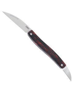 CRK4810 image(0) - CRKT (Columbia River Knife) Forebear 12C27 Satin Plain Blade Folding Knife with Slip Joint G10 Handle - Red/Black