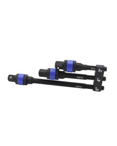 AST78303 image(0) - Astro Pneumatic 3pc Locking 3/8" Drive 1/4" Hex Shank Impact Adapter Extension Set