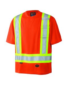 SRWV1051150U-4XL image(0) - Pioneer Birdseye Safety T-Shirt  - Color:  Hi-Viz Orange  - Size: 4XL