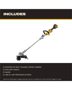 DWTDCST926B image(1) - DeWalt 20V MAX Brushless Cordless Foldable String Trimmer Tool Only