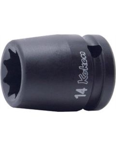 KKN14415M-15 image(0) - Ko-ken USA 14415M-15 1/2 Sq. Dr. Socket 15mm Double Square Length 38mm