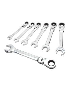 DEWALT Combination Ratcheting Wrench Set, SAE/Standard Wrenches, Flex Head, 7-Piece