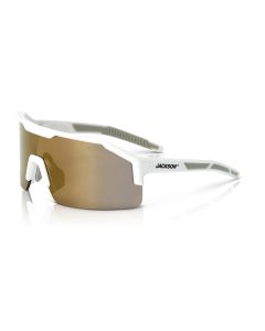 JCK60010 image(1) - Jackson Safety  Safety Glasses - MAXVIEW Series - Gold Mirror Lens - White Frame - Hardcoat Anti-Scratch