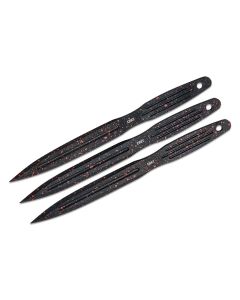 CRKK930RKP image(0) - CRKT (Columbia River Knife) Onion Throwing Knives 1050 Carbon Steel Powder Coat Non-Sharp Blade Fixed Blade Knife with Sheath 1050 Carbon Steel Handle - Black/Red