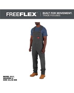 MLWM850G-3430 image(0) - Milwaukee Tool FREEFLEX Unlined Bib Overalls - Gray - Size 34 X 30