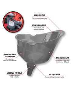 Wilmar Corp. / Performance Tool Clear View Easy-Fill Funnel 1 gal.