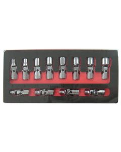 AST7412 image(0) - Astro Pneumatic 12pc Flex Socket Set-6 Point MET