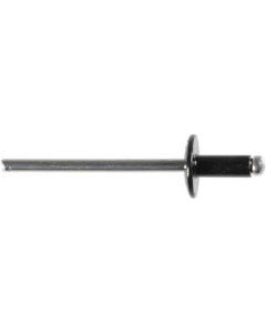 AVC16834 image(0) - AUVECO 16834 Windshield Blind Rivet, 1/8 in Dia x 1/8 to 3/16 in Grip Range, Aluminum Rivet/Mandrel, Black