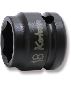KKN14401MS-18 image(0) - Ko-ken USA 14401MS-18 1/2 Sq. Dr. Socket 18mm 6 point Length 26mm Thin walled