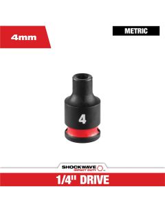 MLW49-66-6022 image(0) - Milwaukee Tool SHOCKWAVE&trade; Impact Duty 1/4" Drive 4MM Standard 6 Point Socket