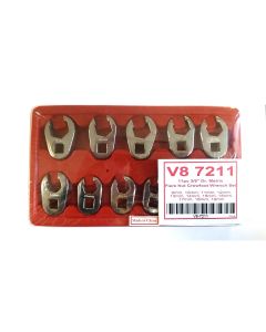 V-8 Tools 11 PC 3/8" DR. METRIC CROWFOOT WRENCH SET
