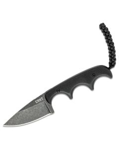 CRK2384K image(2) - CRKT (Columbia River Knife) Minimalist Drop Point 5Cr15MoV Stonewash Plain Blade Fixed Blade Knife with Sheath G10 Handle - Black