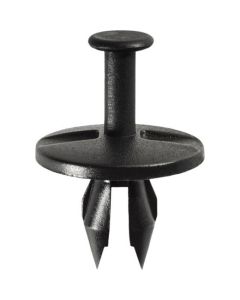 AVC14010 image(0) - AUVECO 14010 Push-Type with Open End Fascia Retainer, 1 in Dia Head x 23/32 in L Stem, Nylon, Black