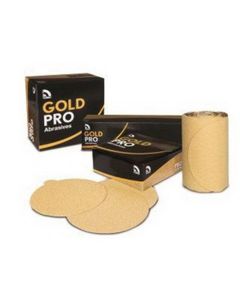 USA80614 image(0) - USC ABRASIVES Gold Pro 080614 Sanding Disc Roll, 6 in Dia, P320 Grit, Paper Backing, Wet/Dry, PSA Attachment