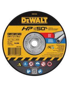 DEWALT 6" X .045" X 5/8"-11 Hp Aluminum Oxide Cutoff Wheel