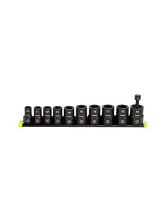 GETXBM10S image(0) - Grip Edge Tools 10-PC 3/8" Drive Metric RPT Socket Extractor set (Standard Length)