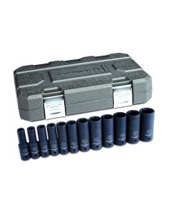 GearWrench 12 Piece 1/2 Inch Drive 6 Point Deep Impact SAE Socket Set