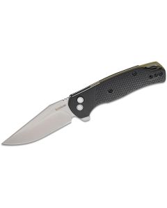 KER1429 image(0) - Kershaw Runoff Manual Open Button Lock 8Cr13MoV Clip Point Blade EDC Folding Pocket Knife - Black