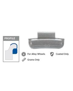 PWWFN050 image(1) - Wegmann Automotive 50 g Lead Coated Clip-on FN Orange Series Wheel Weight (Box of 25)