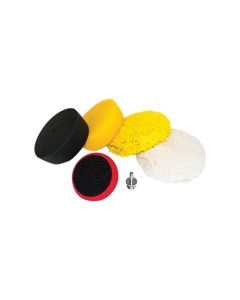 AES76400 image(0) - AES Industries 76400 Premium Mini Buffing Pad Set, 3 in Overall Dia, Hook and Loop