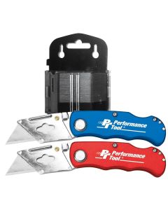 WLMW1720 image(1) - Wilmar Corp. / Performance Tool 52 Piece Folding Utility Knife Set