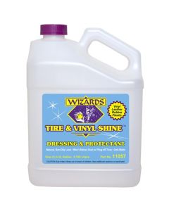 Wizards Products Tire and Vinyl Shine 11057 Dressing and Protectant, 1 gal Can, White, Liquid