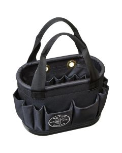 KLE5144HBS image(0) - Klein Tools Hard-Body Bucket, 15-Pocket Oval Bucket, Orange/Black